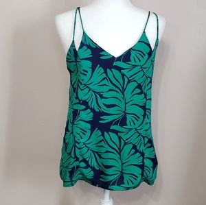 Anthropologie Skies are blue tropical leaf tank